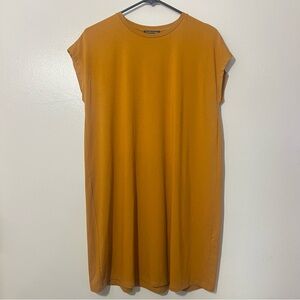 Eileen Fisher Tshirt Midi Dress in Yellow Gold Sz Small